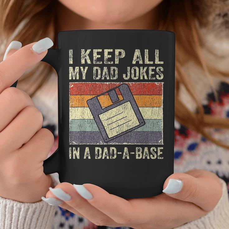 Funny Fathers Day Daddy Jokes In Dad-A-Base Vintage Retro Coffee Mug Unique Gifts
