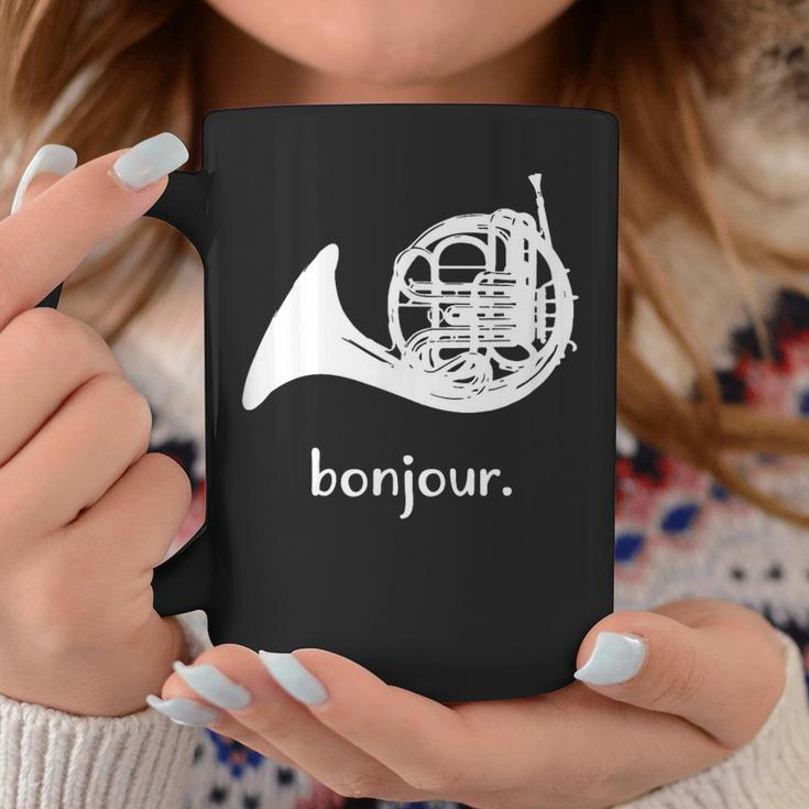 French Horn Bonjour Band Sayings Coffee Mug Unique Gifts