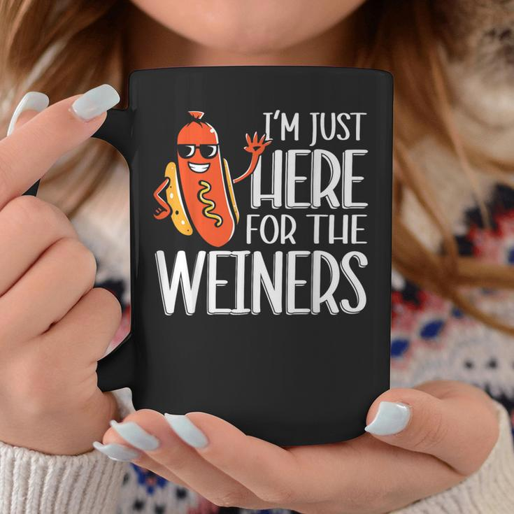 Funny Hot Dog Im Just Here For The Wieners 4Th Of July Coffee Mug Unique Gifts