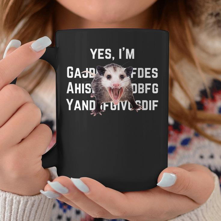Funny Lgbtq Pride Yes I’M Gay Screaming Opossum Lesbian Coffee Mug Unique Gifts
