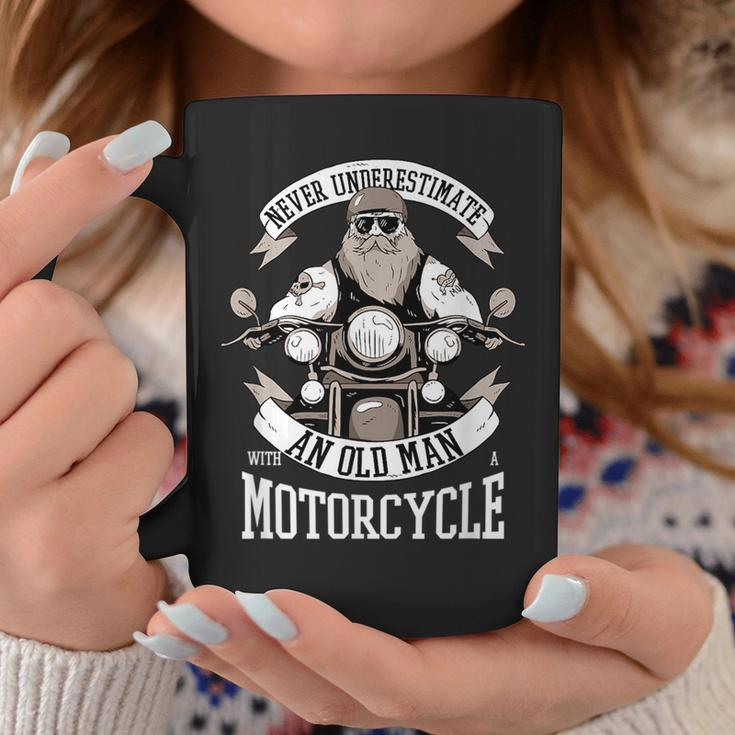Funny Quote Old Bikers Never Underestimate An Old Man Coffee Mug Funny Gifts
