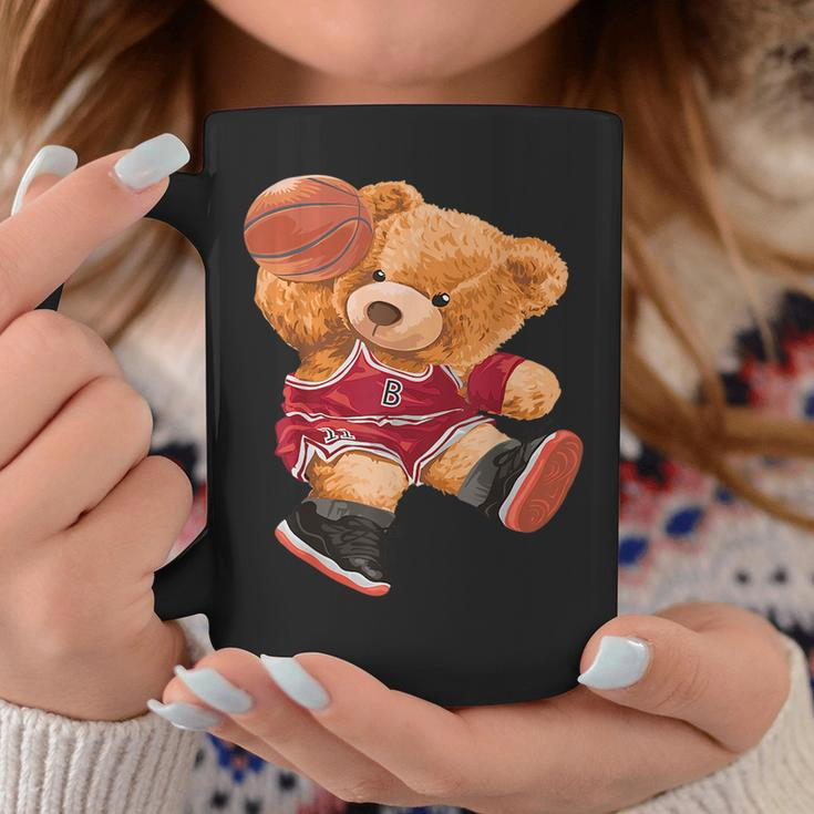 Funny Teddy Bear Basketball Slam Dunk Sport Cute Cartoon Teddy Bear Funny Gifts Coffee Mug Unique Gifts
