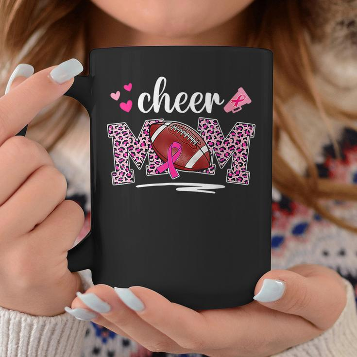 Game Day Football Cheer Mom Pink Leopard Breast Cancer Coffee Mug Funny Gifts