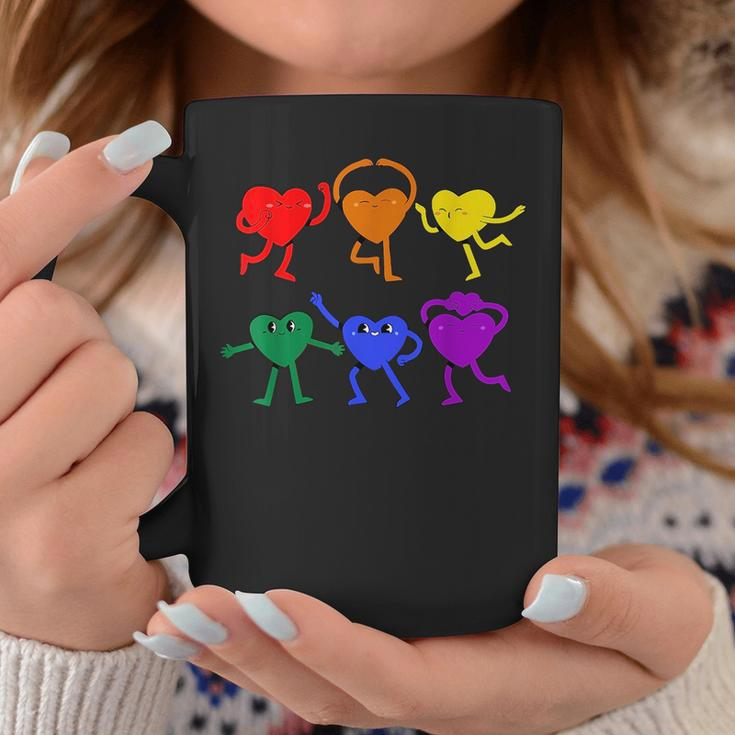 Gay Pride Lgbtq Cute Rainbow Flag Heart Lgbt Gay Ally Pride Coffee Mug Unique Gifts