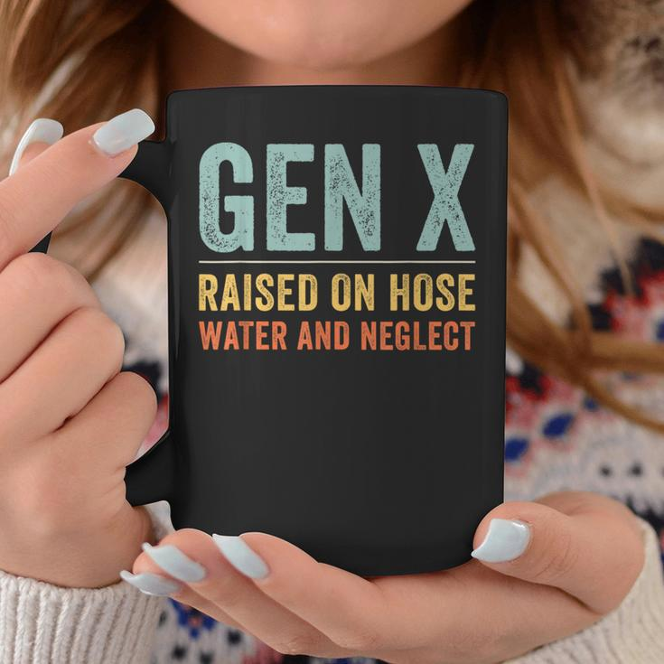 Gen X Raised On Hose Water And Neglect Retro Generation X Coffee Mug Unique Gifts