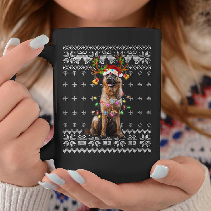 German Shepherd Christmas Reindeer Ugly Christmas Sweater Coffee Mug Funny Gifts