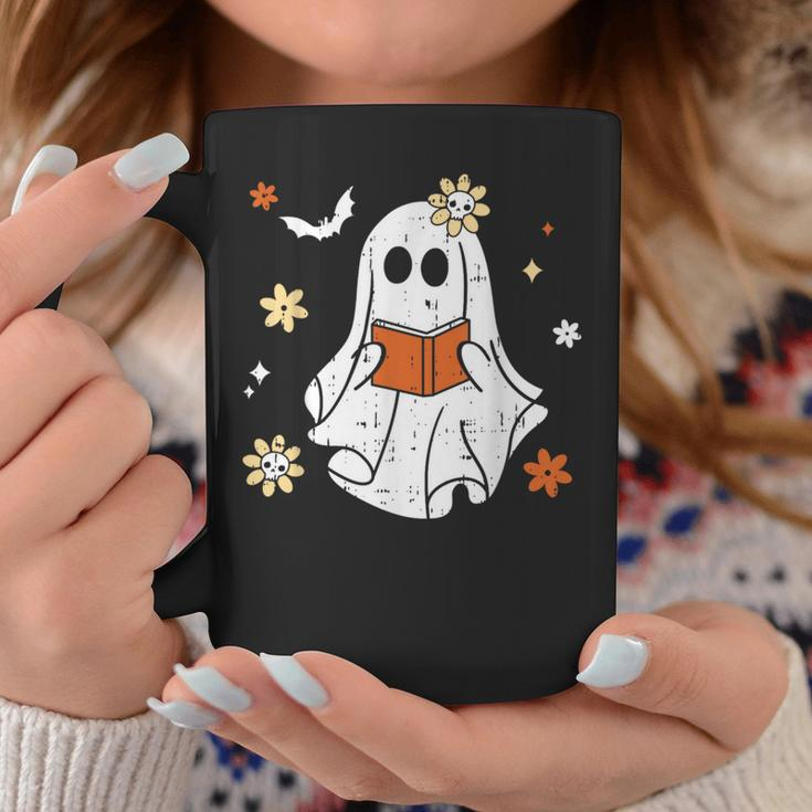 Ghost Reading Book Halloween Costume Teacher Librarian Coffee Mug Unique Gifts
