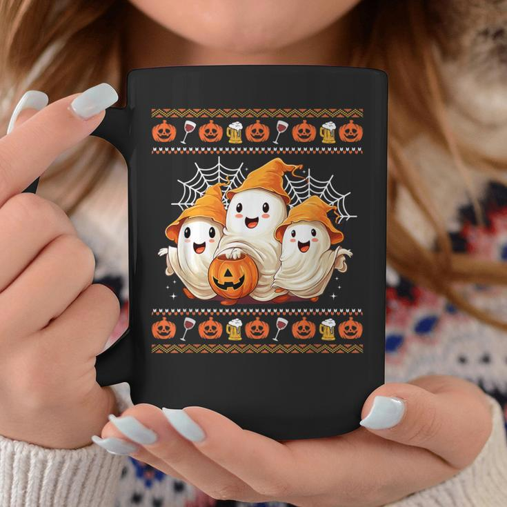 Ghost Ugly Sweater Halloween Christmas Sweater For Coffee Mug Funny Gifts