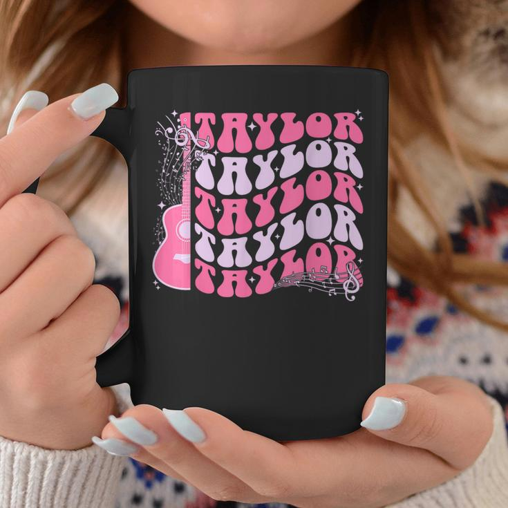 Girl Retro Taylor First Name Personalized Groovy Birthday Coffee Mug Personalized Gifts