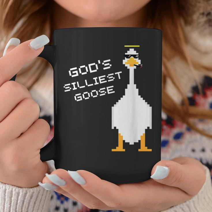 Gods Silliest Goose Pixelated Coffee Mug Unique Gifts