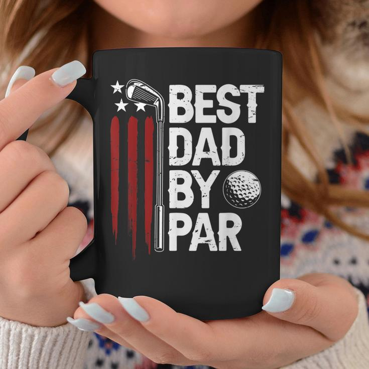 Golf Best Dad By Par Daddy Golfer American Flag Fathers Day Coffee Mug Unique Gifts