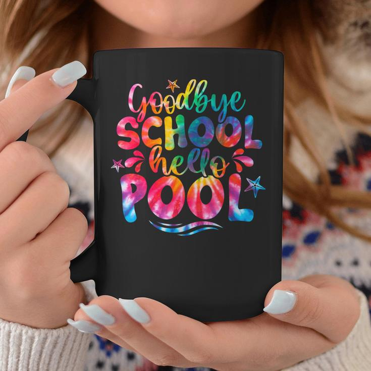 Goodbye School Hello Pool Tie Dye Last Day Of School Kids Coffee Mug Unique Gifts