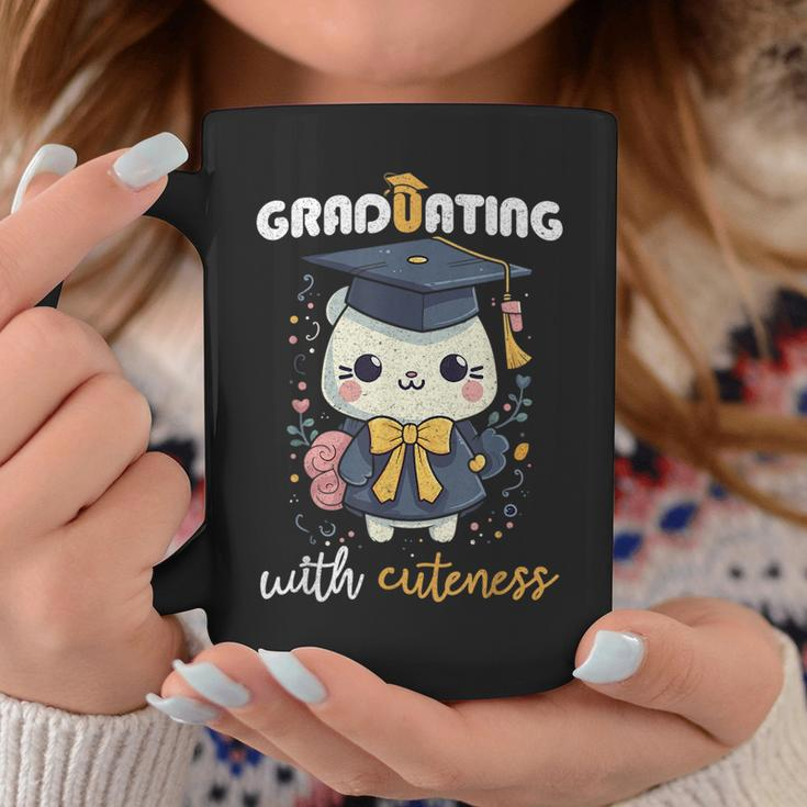 Graduating With Cuteness Kawaii Cat Graduation 2023 Coffee Mug Unique Gifts