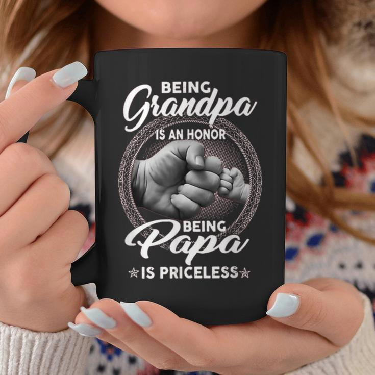 Being Grandpa Is An Honor Papa Is Priceless Fathers Day Coffee Mug Unique Gifts