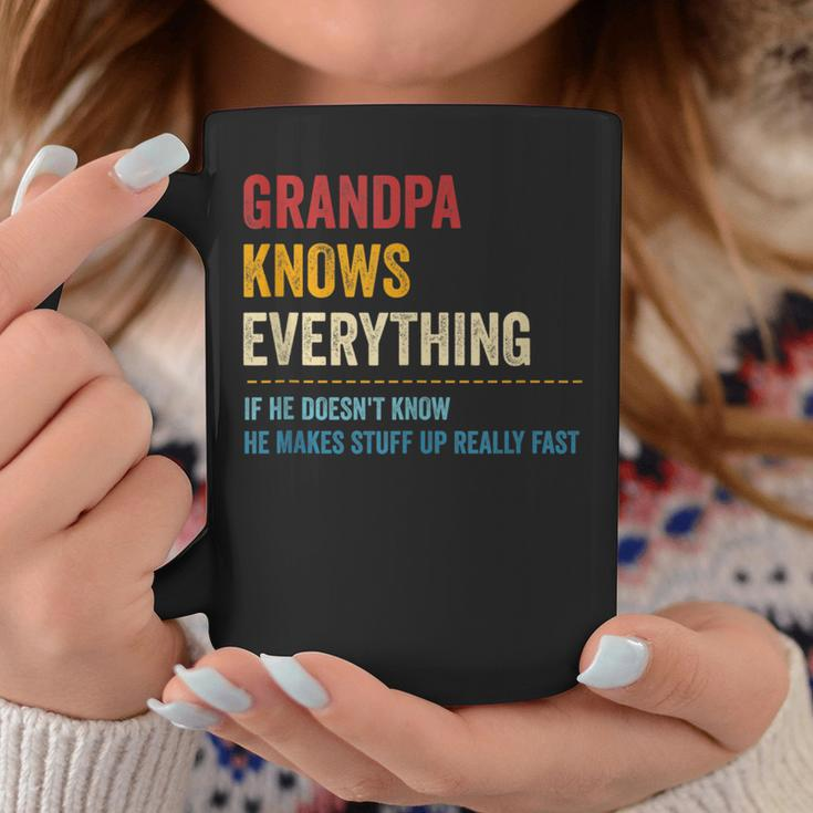 Grandpa Know Everything - Grandpa Dad Fathers Day Coffee Mug Funny Gifts