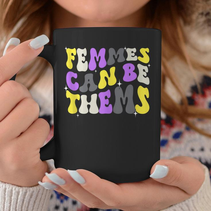 Groovy Femmes Can Be Thems Nonbinary Enby Ally Lgbt Pride Coffee Mug Unique Gifts