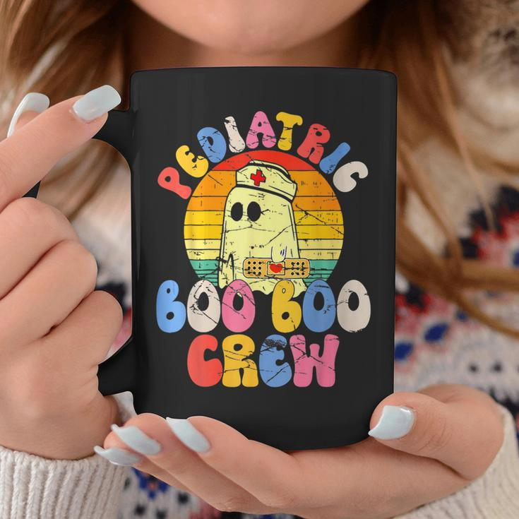 Groovy Ghost Halloween Pediatric Rn Nurse Boo Boo Crew Coffee Mug Funny Gifts