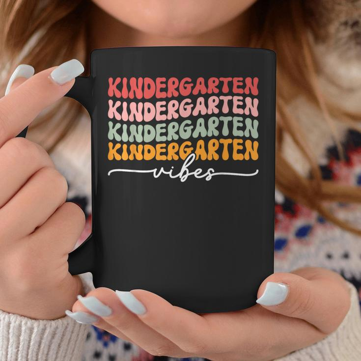 Groovy Kindergarten Vibes Retro Teacher Back To School Vibes Coffee Mug Unique Gifts