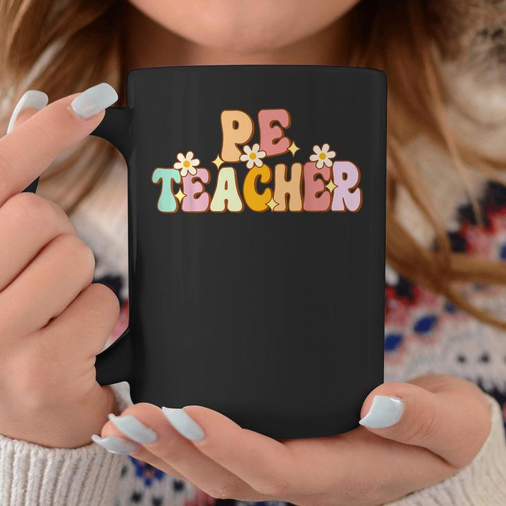 Groovy Physical Education Teacher Pe Squad Back To School Coffee Mug Funny Gifts