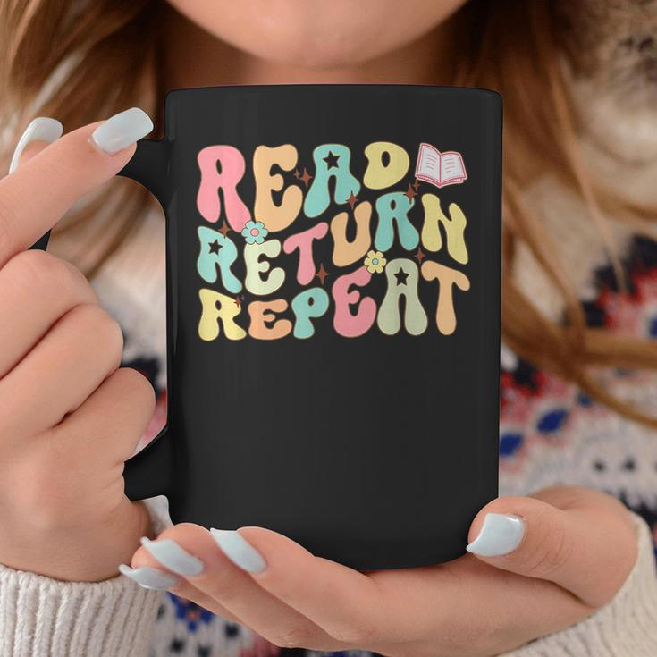 Groovy Read Return Repeat Librarian Funny Library Book Lover Coffee Mug Personalized Gifts