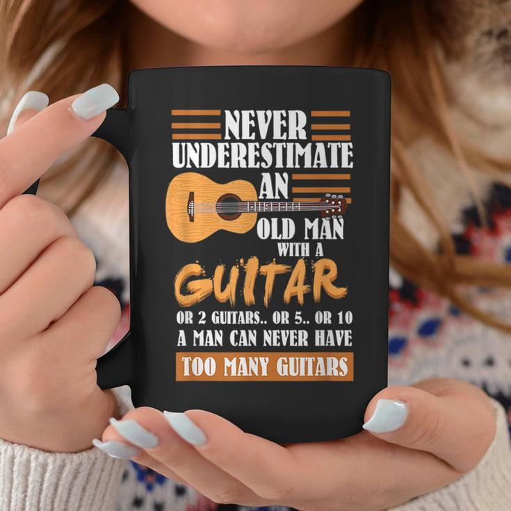 Guitar Dad Gift | Never Underestimate An Old Man With Guitar Gift For Mens Coffee Mug Funny Gifts