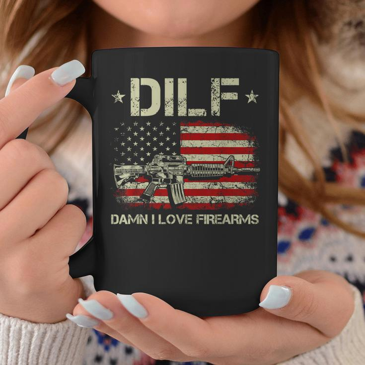Gun American Flag Dilf - Damn I Love Firearms Coffee Mug Unique Gifts