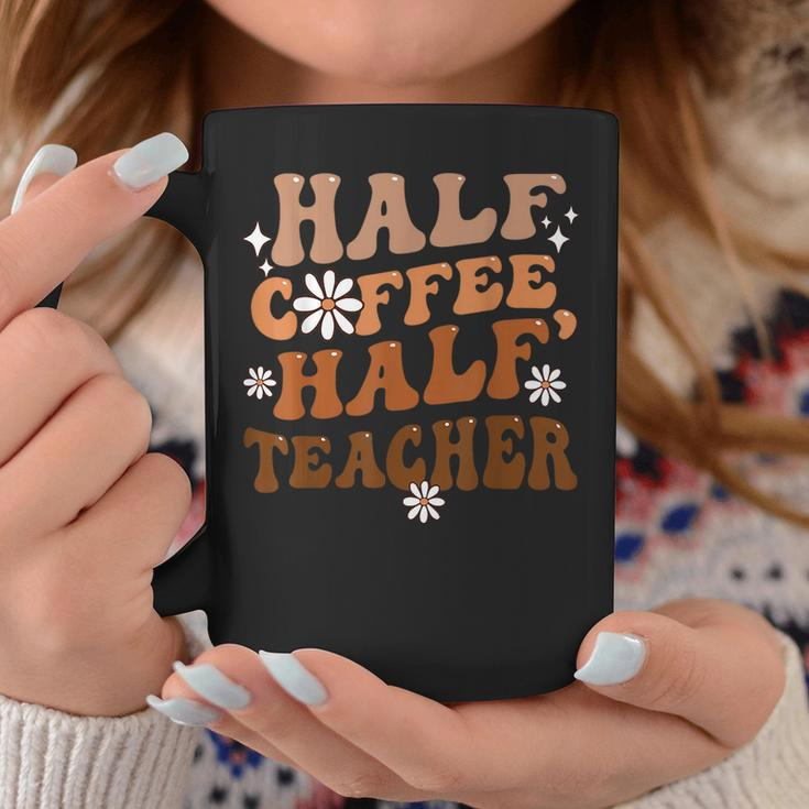 Half Coffee Half Teacher Inspirational Quotes For Teachers Coffee Mug Unique Gifts