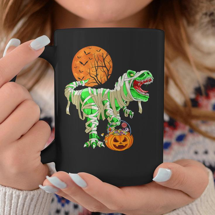 Halloween For Boys Dinosaur T-Rex Mummy Pumpkin Coffee Mug Funny Gifts