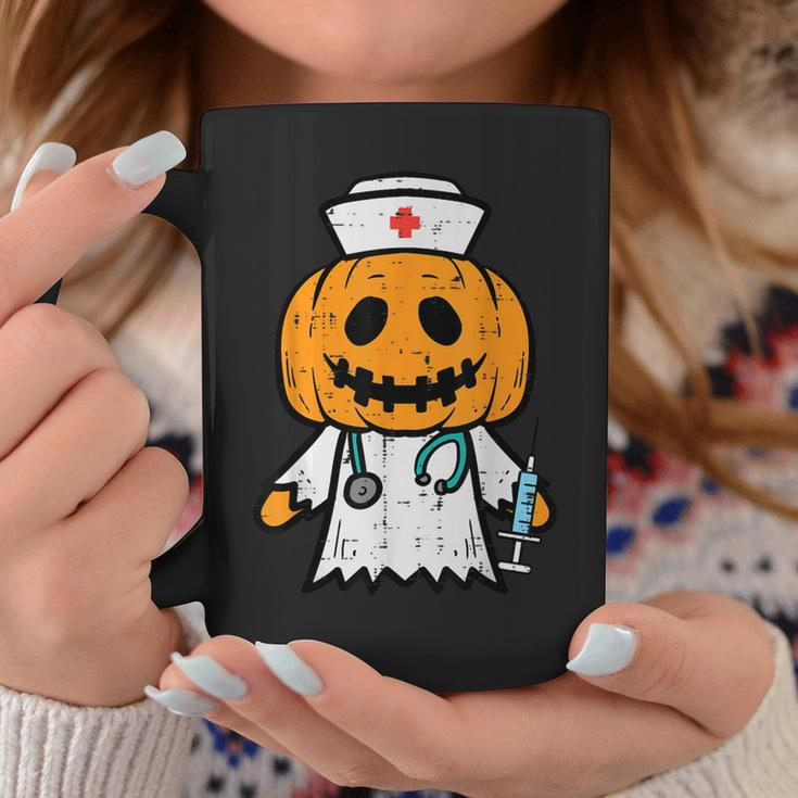 Halloween Pumpkin Nurse Cute Er Nicu Costume Scrub Top Coffee Mug Funny Gifts
