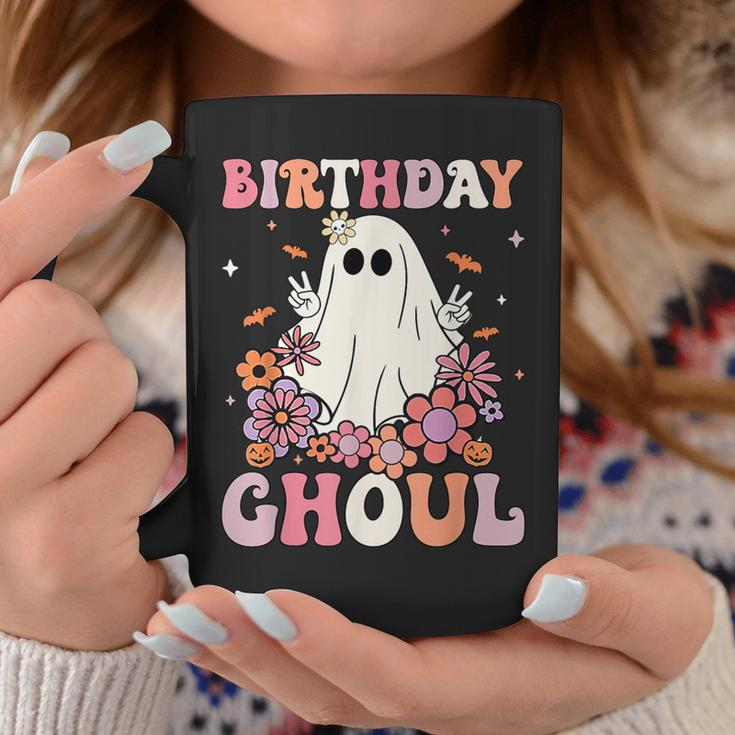 Happy Birthday Ghoul Retro Hippie Halloween Ghost Floral Coffee Mug Personalized Gifts