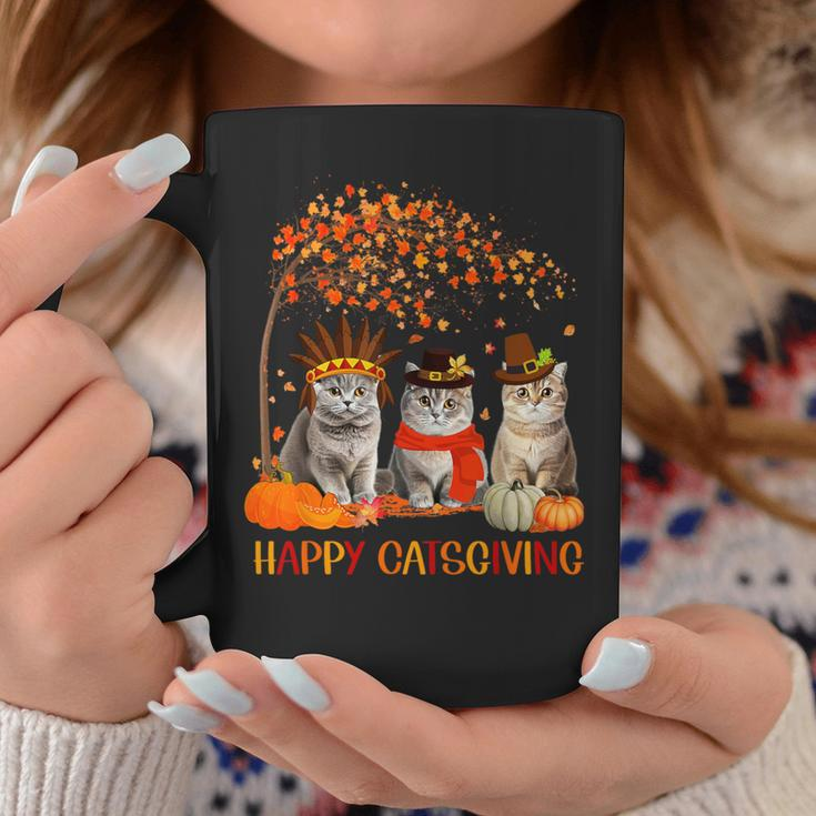Happy Catsgiving Cute Thanksgiving Cat Lovers Cat Mom Women Coffee Mug Funny Gifts