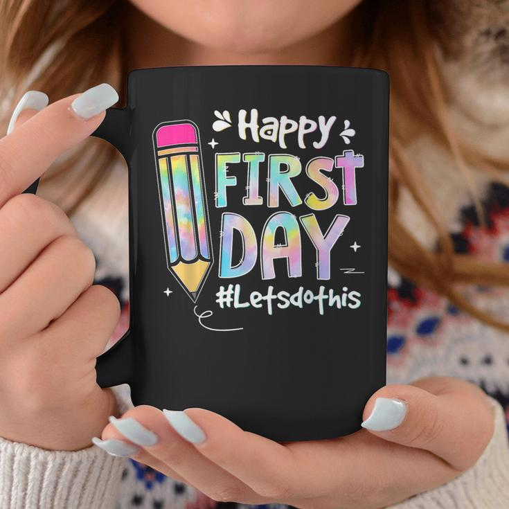 Happy First Day Lets Do This Welcome Back To School Tie Dye Coffee Mug Funny Gifts