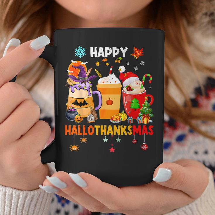 Happy Hallothanksmas Halloween Coffee Latte Thanksgiving Coffee Mug Unique Gifts