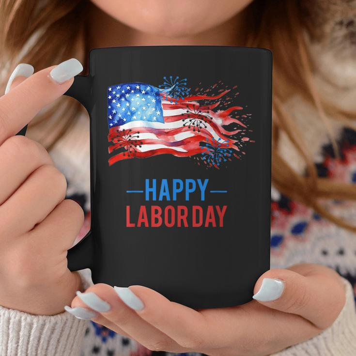 Happy Labor Day Fireworks And American Flag Labor Patriotic Coffee Mug Funny Gifts