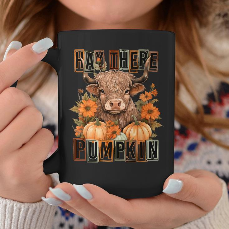 Hay There Pumkin Highland Cow Fall Autumn Thanksgiving Coffee Mug Unique Gifts