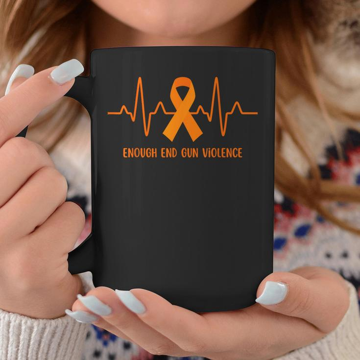 Heartbeat Enough End Gun Violence Awareness Orange Ribbon Coffee Mug Unique Gifts