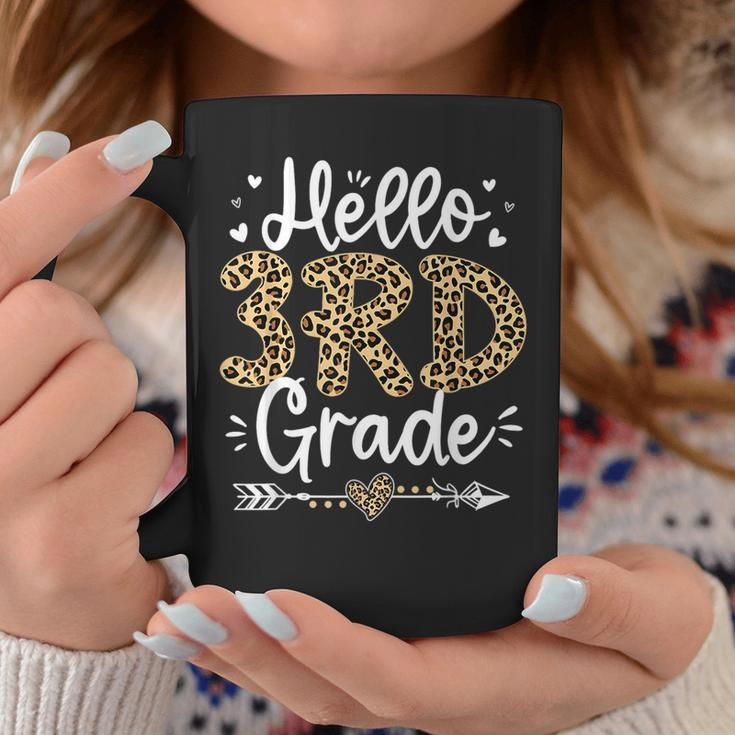 Hello 3Rd Grade Leopard Teacher Student Back To School Girls Coffee Mug Unique Gifts