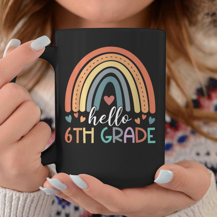Hello Sixth Grade Back To School 6Th Grade Teacher Rainbow Coffee Mug Unique Gifts
