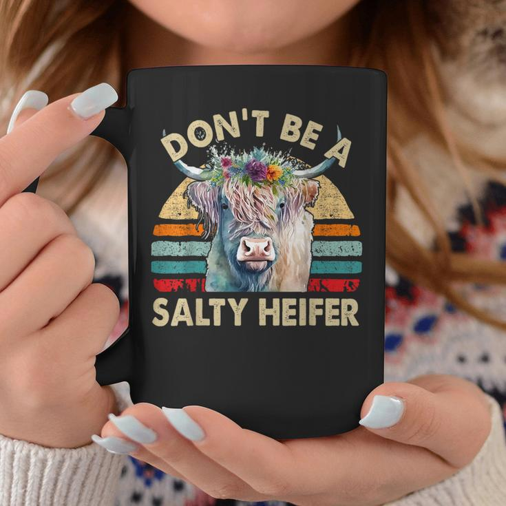 Highland Cow- Dont Be Salty Heifer Girl Toddler Coffee Mug Unique Gifts