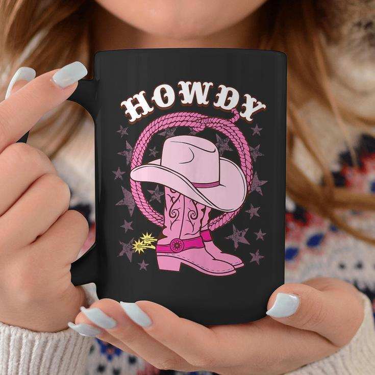 Howdy Pink Cowboy Hat Boots Country Western Rodeo For Women Rodeo Funny Gifts Coffee Mug Unique Gifts