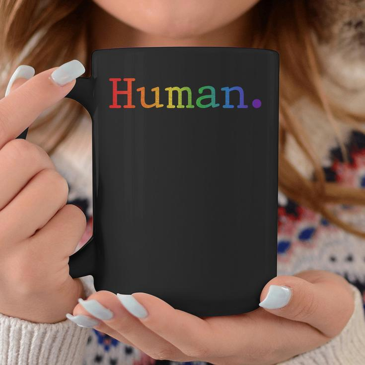 Human Lgbt Rainbow Flag Gay Pride Ally For Men Women Girls Coffee Mug Unique Gifts