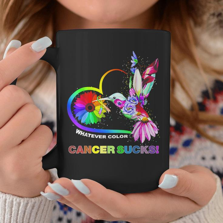 Hummingbird Whatever Color Cancer Sucks Fight Cancer Ribbons Coffee Mug Unique Gifts