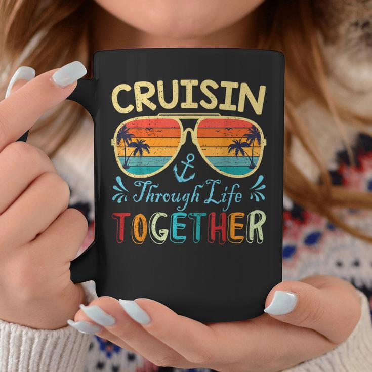 Husband Wife Cruise Vacation Cruisin' Through Life Together Coffee Mug Unique Gifts