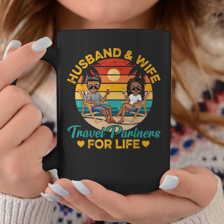 Husband-Wife Travel Partners For Life Beach Summer Dark Coffee Mug Funny Gifts