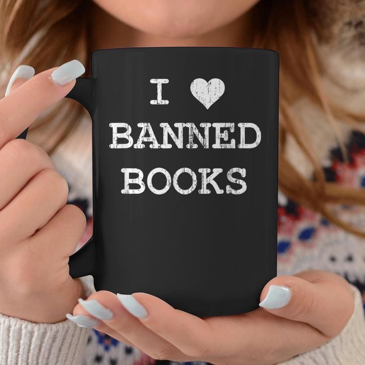 I Love Banned Books Librarian Teacher Literature Coffee Mug Unique Gifts