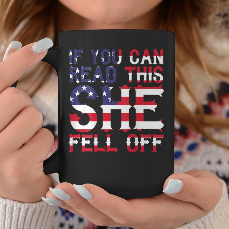 If You Can Read This She Fell Off Funny Motorcycle Gift For Mens Coffee Mug Unique Gifts
