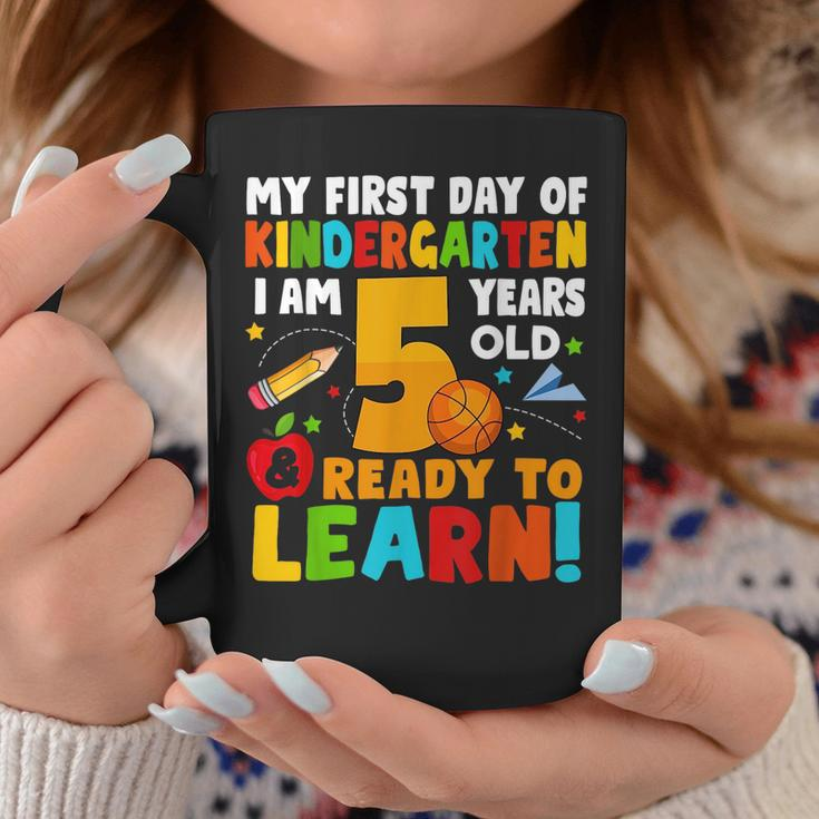 Im 5 Ready To Learn My First Day Of School Kindergarten Kid Coffee Mug Unique Gifts
