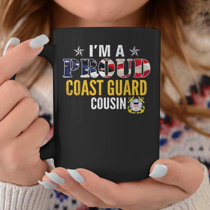 Im A Proud Coast Guard Cousin American Flag Gift Veteran Veteran Funny Gifts Coffee Mug Unique Gifts