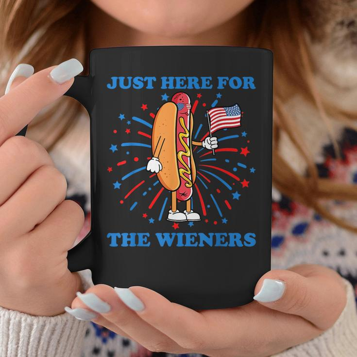 Im Just Here For The Wieners Funny Fourth Of July Hot Dog Coffee Mug Unique Gifts