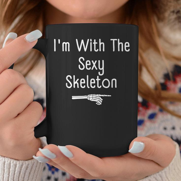 I'm With Sexy Skeleton Halloween Costume Last Minute Coffee Mug Unique Gifts